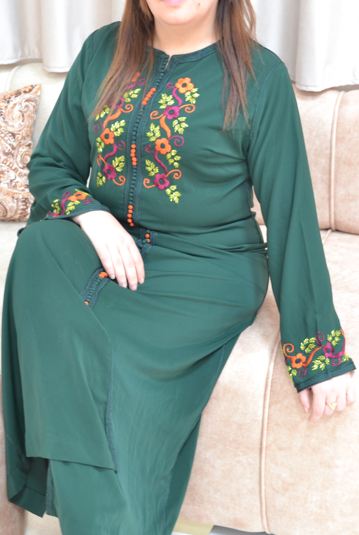 Jellaba Verte Élégante